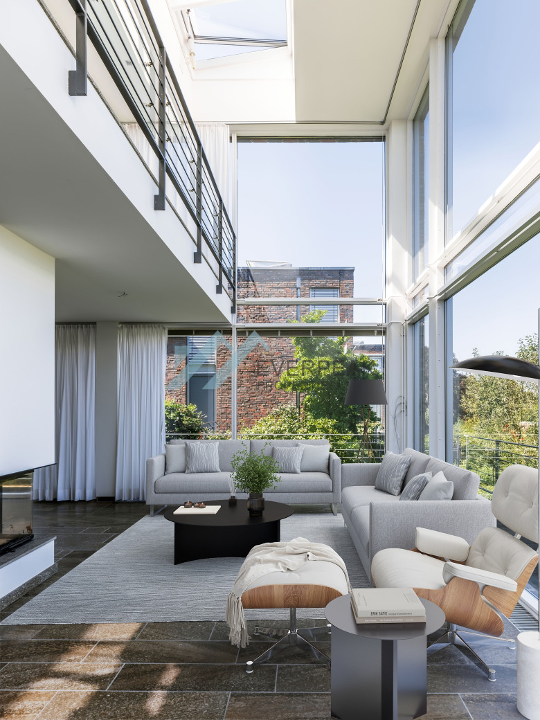 Architektenvilla mit Wasserblick und Zugang zu exklusivem Privatpark
